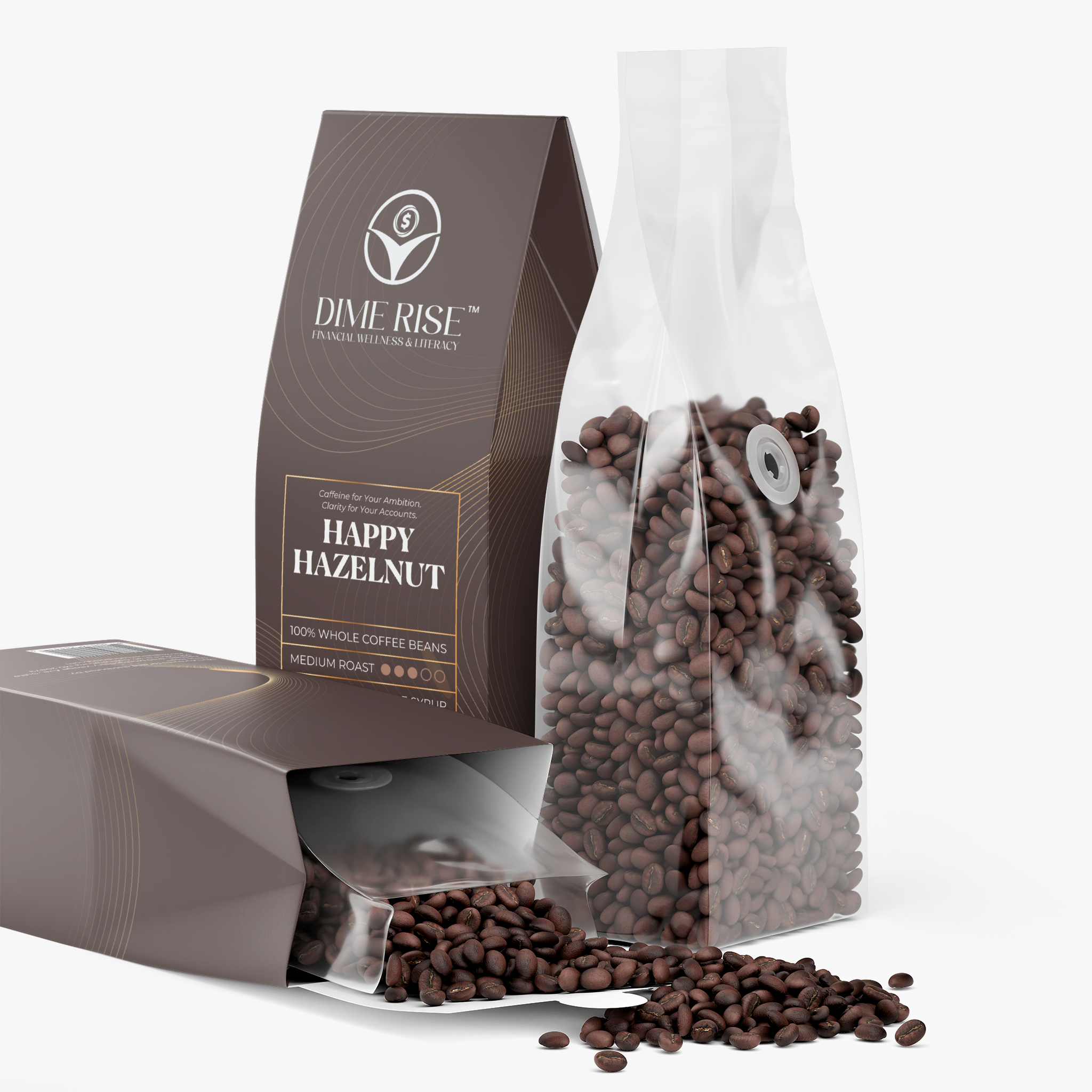 Happy Hazelnut Whole Coffee Beans (Medium Roast) - Bundle of 4
