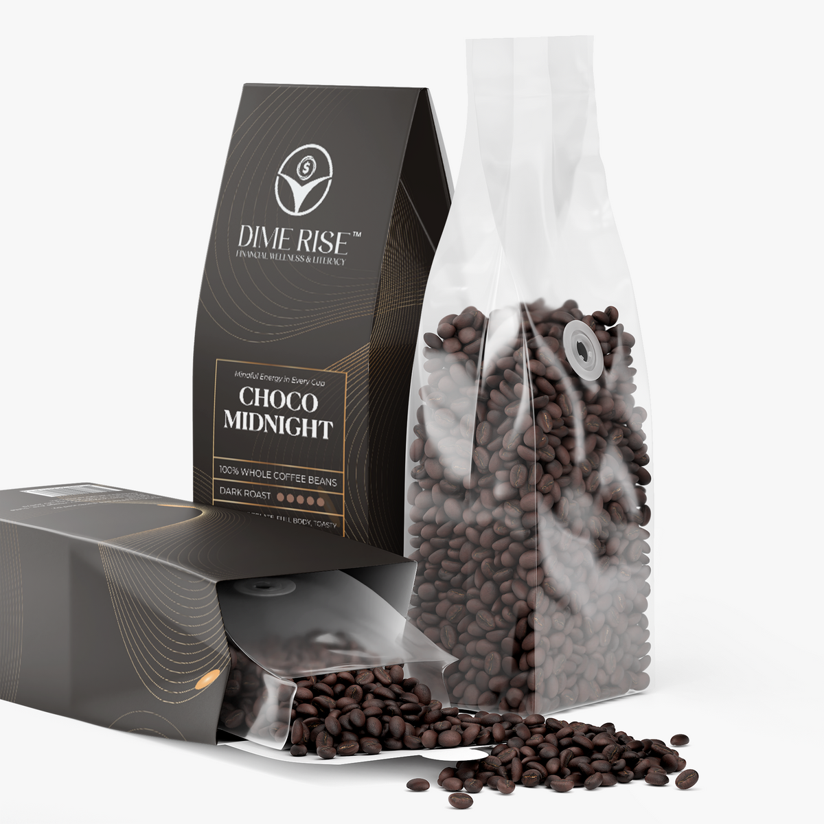 Choco Midnight - Whole Coffee Beans (Dark Roast) - Bundle of 3 Boxes